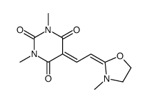 1,3-二甲基-5-[2-(3-甲基恶唑烷-2-亚基)乙亚基]嘧啶-2,4,6-三酮结构式