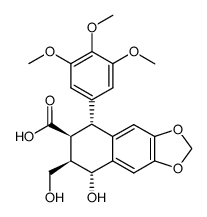 5,6,7,8-Tetrahydro-8β-hydroxy-7α-(hydroxymethyl)-5β-(3,4,5-trimethoxyphenyl)naphtho[2,3-d]-1,3-dioxole-6α-carboxylic acid结构式
