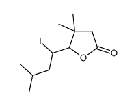 5-(1-iodo-3-methylbutyl)-4,4-dimethyloxolan-2-one结构式