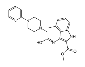 methyl 4-methyl-3-[[2-(4-pyridin-2-ylpiperazin-1-yl)acetyl]amino]-1H-indole-2-carboxylate结构式
