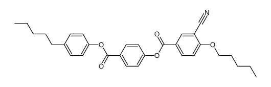 3-Cyano-4-pentyloxy-benzoic acid 4-(4-pentyl-phenoxycarbonyl)-phenyl ester Structure