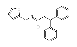 N-(furan-2-ylmethyl)-3,3-diphenylpropanamide结构式