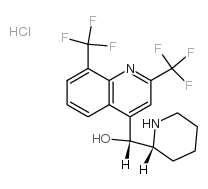 (2,8-BIS-TRIFLUOROMETHYL-QUINOLIN-4-YL)-PIPERIDIN-2-YL-METHANOL HYDROCHLORIDE(R*,R*)结构式