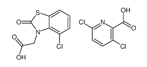 2-(4-chloro-2-oxo-1,3-benzothiazol-3-yl)acetic acid,3,6-dichloropyridine-2-carboxylic acid结构式