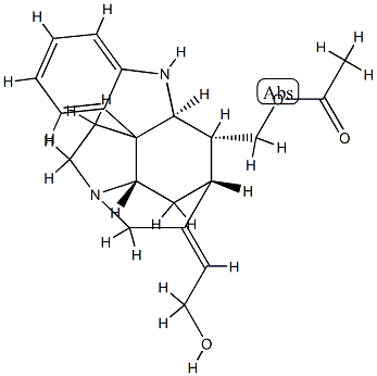 (19E)-19,20-Didehydrocuran-17,18-diol 17-acetate结构式