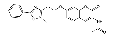 N-{7-[2-(5-Methyl-2-phenyl-oxazol-4-yl)-ethoxy]-2-oxo-2H-chromen-3-yl}-acetamide Structure