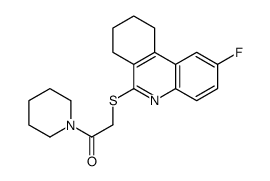 Piperidine, 1-[[(2-fluoro-7,8,9,10-tetrahydro-6-phenanthridinyl)thio]acetyl]- (9CI)结构式