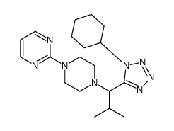 (9CI)-2-[4-[1-(1-环己基-1H-四唑-5-基)-2-甲基丙基]-1-哌嗪]-嘧啶结构式