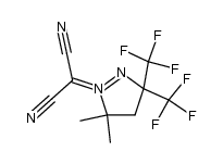 Dicyan[5,5-dimethyl-3,3-bis(trifluormethyl)-1-pyrazolin-1-io]methanid结构式