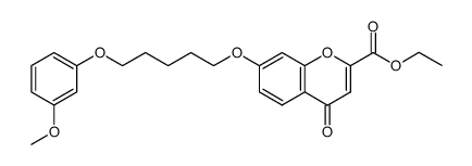7-[5-(3-methoxy-phenoxy)-pentyloxy]-4-oxo-4H-chromene-2-carboxylic acid ethyl ester结构式