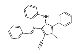 4-Methyl-5-phenyl-1-phenylamino-2-{[1-phenyl-meth-(E)-ylidene]-amino}-1H-pyrrole-3-carbonitrile Structure