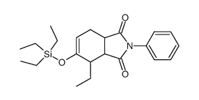 4-Ethyl-2-phenyl-5-triethylsilanyloxy-3a,4,7,7a-tetrahydro-isoindole-1,3-dione结构式