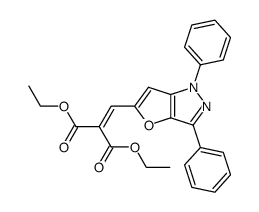 (1,3-diphenyl-1H-furo[3,2-c]pyrazol-5-ylmethylene)-malonic acid diethyl ester结构式