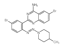 6-bromo-2-[5-bromo-2-[(4-methyl-1-piperidyl)diazenyl]phenyl]quinazolin-4-amine Structure