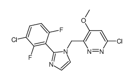 6-Chloro-3-[2-(3-chloro-2,6-difluoro-phenyl)-imidazol-1-ylmethyl]-4-methoxy-pyridazine结构式