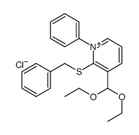 2-benzylsulfanyl-3-(diethoxymethyl)-1-phenylpyridin-1-ium,chloride Structure