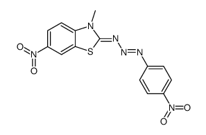 3-methyl-6-nitro-2-((E)-(4-nitrophenyl)triaz-2-en-1-ylidene)-2,3-dihydrobenzo[d]thiazole结构式