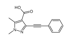 1,5-dimethyl-3-(2-phenylethynyl)pyrazole-4-carboxylic acid结构式
