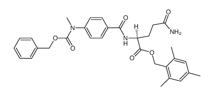 N2-[4-[[(benzyloxy)carbonyl]methylamino]benzoyl]-L-glutamine 2,4,6-trimethylbenzyl ester Structure