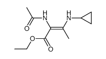 (Z)-2-acetylamino-3-cyclopropylamino-but-2-enoic acid ethyl ester结构式
