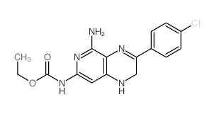 ethyl N-[5-amino-8-(4-chlorophenyl)-4,7,10-triazabicyclo[4.4.0]deca-1,3,5,7-tetraen-3-yl]carbamate结构式