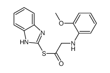 ((2-Methoxyphenyl)amino)ethanethioic acid S-1H-benzimidazol-2-yl ester Structure