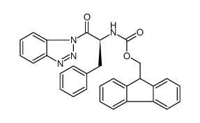 Carbamic acid, N-[(1S)-2-(1H-benzotriazol-1-yl)-2-oxo-1-(phenylmethyl)ethyl]-, 9H-fluoren-9-ylmethyl ester结构式