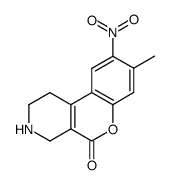 1,2,3,4-Tetrahydro-8-methyl-9-nitro-5H-<1>benzopyrano<3,4-c>pyridin-5-one结构式
