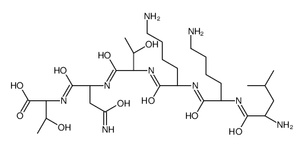 (2S,3R)-2-[[(2S)-4-amino-2-[[(2S,3R)-2-[[(2S)-6-amino-2-[[(2S)-6-amino-2-[[(2S)-2-amino-4-methylpentanoyl]amino]hexanoyl]amino]hexanoyl]amino]-3-hydroxybutanoyl]amino]-4-oxobutanoyl]amino]-3-hydroxybutanoic acid结构式