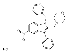 1-Benzyl-2-morpholinomethyl-3-phenyl-5-nitroindole hydrochloride结构式