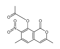 (3,6-dimethyl-7-nitro-1-oxoisochromen-8-yl) acetate结构式