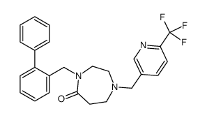 4-(2-Biphenylylmethyl)-1-{[6-(trifluoromethyl)-3-pyridinyl]methyl }-1,4-diazepan-5-one结构式