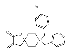 1-Oxa-8-azoniaspiro[4.5]decane,3-methylene-2-oxo-8,8-bis(phenylmethyl)-, bromide (1:1) Structure