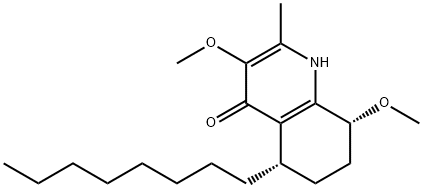 4(1H)-Quinolinone, 5,6,7,8-tetrahydro-3,8-dimethoxy-2-methyl-5-octyl-, (5S,8R)- Structure