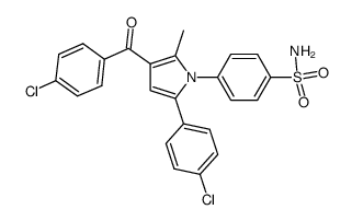 4-(3-(4-chlorobenzoyl)-5-(4-chlorophenyl)-2-methyl-1H-pyrrol-1-yl)benzenesulfonamide结构式