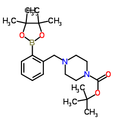 2-(4-Boc-哌嗪-1-基)甲基苯硼酸频那醇结构式