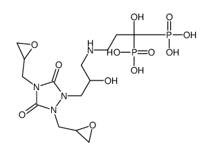 diglycidyl-(3-(3,3-bisphosphono-3-hydroxypropylamino)-2-hydroxypropyl)urazol structure