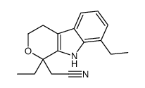 2-(1,8-diethyl-4,9-dihydro-3H-pyrano[3,4-b]indol-1-yl)acetonitrile结构式