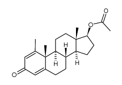 17β-acetoxy-1-methyl-androsta-1,4-dien-3-one结构式