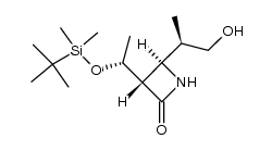 (3S,4R)-3-((1R)-1-[(tert-butyldimethylsilyl)oxy]ethyl)-4-[(1S)-(2-hydroxy-1-methyl)ethyl]azetidin-2-one Structure