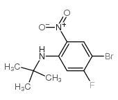 4-溴-N-(叔丁基)-5-氟-2-硝基-苯胺结构式