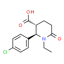 (2R,3R)-2-(4-CHLOROPHENYL)-1-ETHYL-6-OXOPIPERIDINE-3-CARBOXYLIC ACID structure