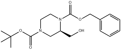 (R)-1-Benzyl 4-tert-butyl 2-(hydroxymethyl)piperazine-1,4-dicarboxylate Structure