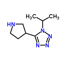 1-Isopropyl-5-(3-pyrrolidinyl)-1H-tetrazole结构式
