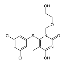 6-(3,5-dichlorophenyl)sulfanyl-1-(2-hydroxyethoxymethyl)-5-methylpyrimidine-2,4-dione结构式