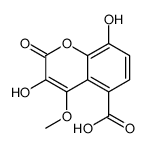 3,8-二羟基-4-甲氧基-2-氧代-2H-1-苯并吡喃-5-羧酸结构式