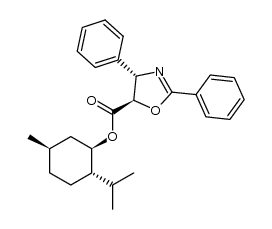 (-)-menthyl (4S,5R)-2,4-diphenyl-4,5-dihydrooxazole-5-carboxylate结构式