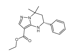 ethyl (5R)-7,7-dimethyl-5-phenyl-4,5,6,7-tetrahydropyrazolo[1,5-a]pyrimidine-3-carboxylate Structure