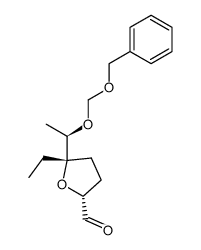 (2S,5R)-2-((1R)-1-Benzyloxymethoxyethyl)-2-ethyl-5-formyltetrahydrofuran Structure