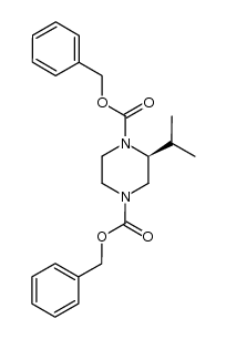 1,4-Piperazinedicarboxylic acid, 2-(1-Methylethyl)-, 1,4-di(phenylmethyl) ester, (2S)- Structure
